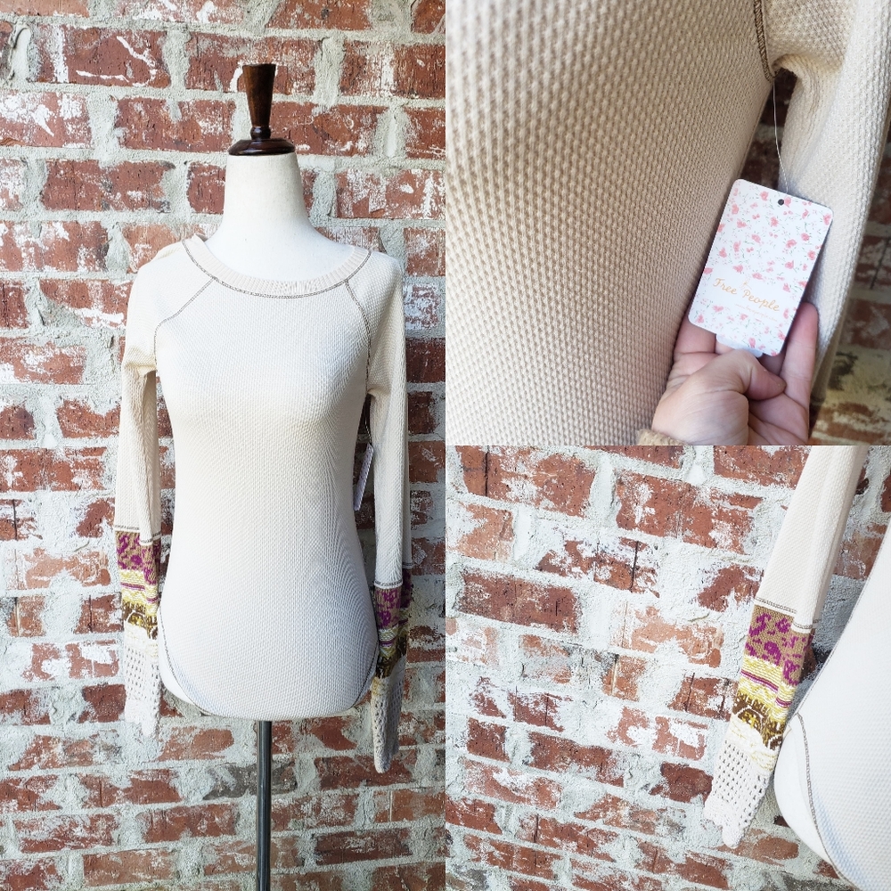 NEW Free People waffle knit thermal size xsmall